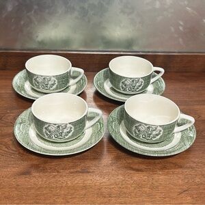 Vintage Royal China - The Old Curiosity Shop - Cups & Saucers - Set of 4